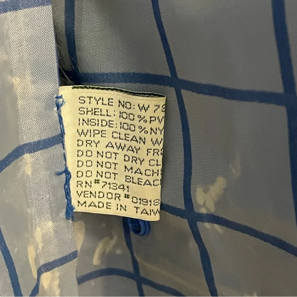 L.L. Bean Women’s Classic Long Raincoat Large Blue - Picture 6 of 7